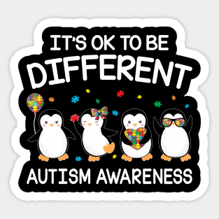 It_s OK To Be Different Cute Penguin World Autism Sticker